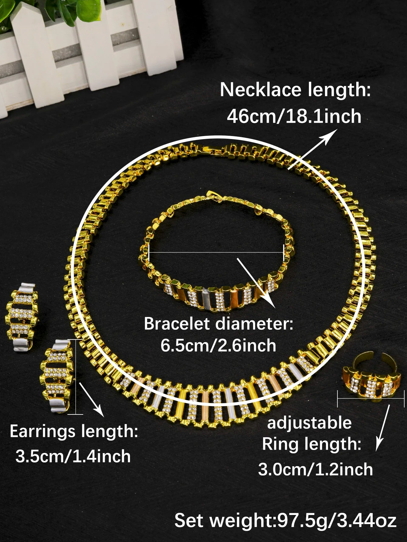 Dubai Jewelry Set for Women 18K Gold Plated Luxury Multicolour Necklace Earrings Bracelet Ring Set Jewelry Wedding Party
