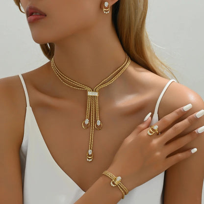 Geometric Jewelry Set Alloy Women's Fresh Sweet Necklace Charm Jewelrys