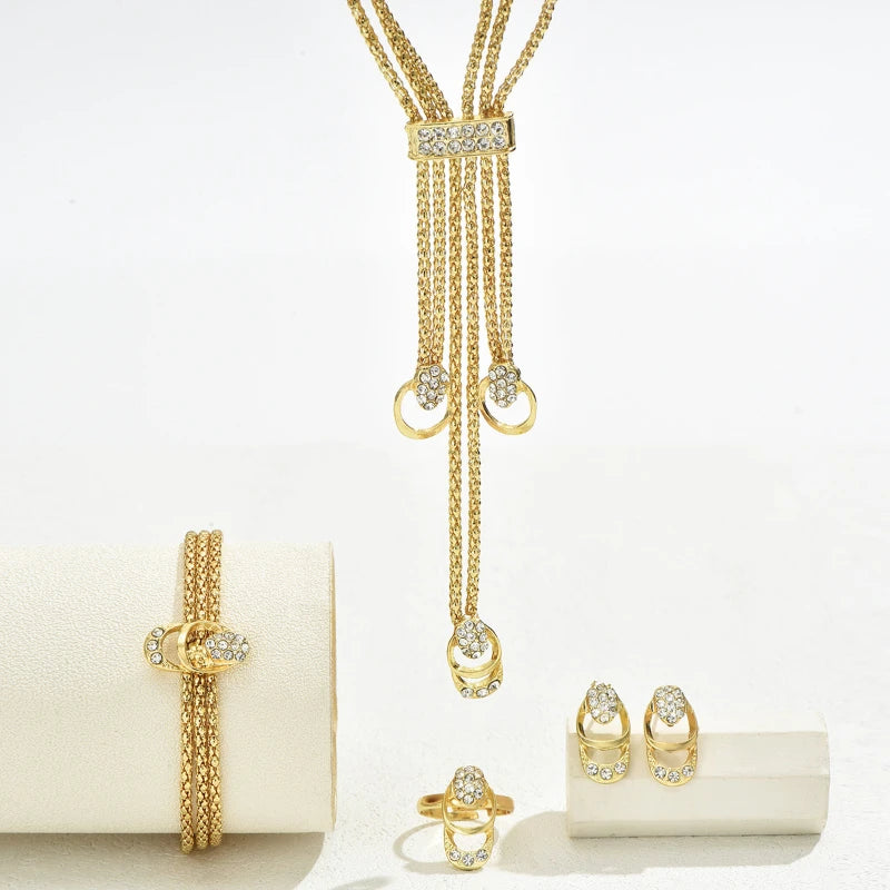 Geometric Jewelry Set Alloy Women's Fresh Sweet Necklace Charm Jewelrys