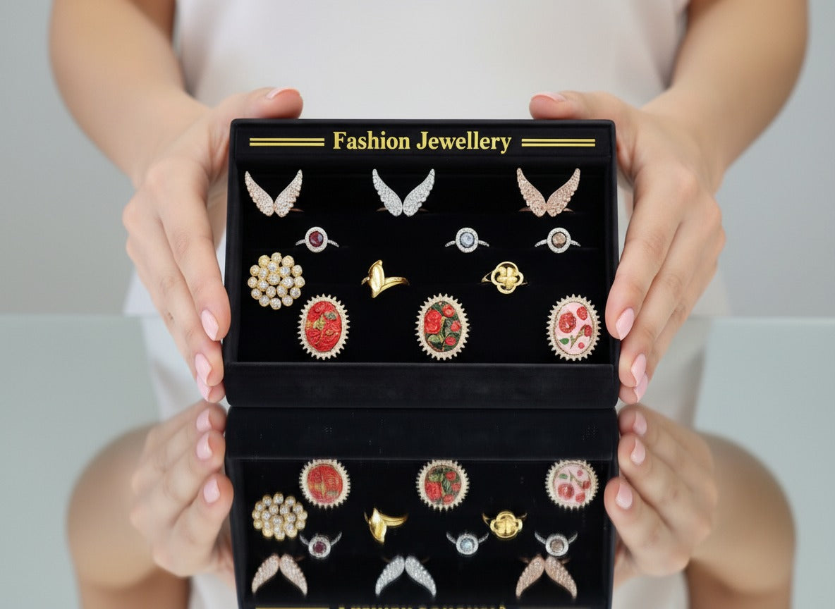 12 Pcs Jewellery Rings Set for Women | Stylish Fashion Rings Bundle