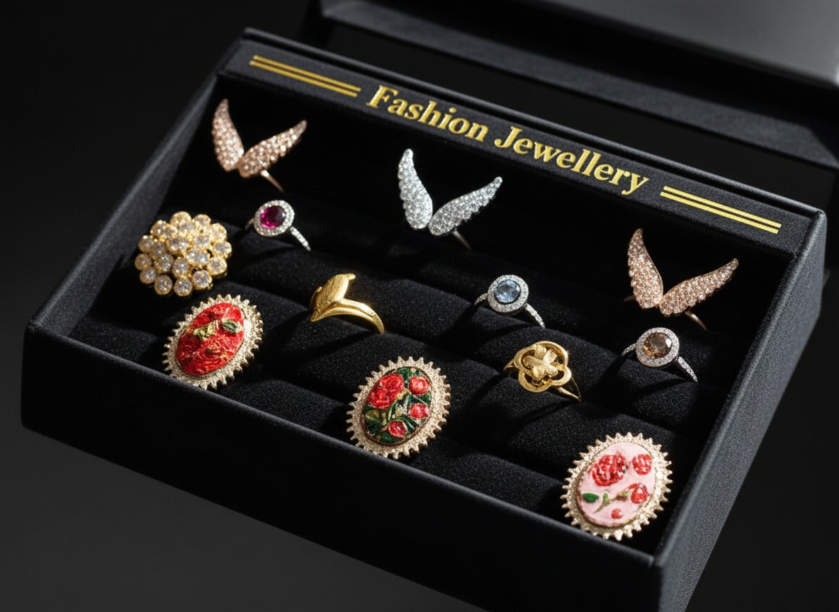 12 Pcs Jewellery Rings Set for Women | Stylish Fashion Rings Bundle