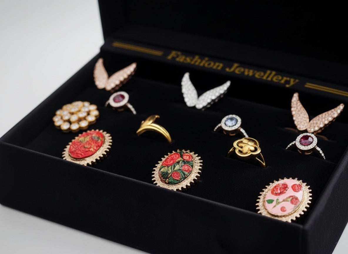 12 Pcs Jewellery Rings Set for Women | Stylish Fashion Rings Bundle